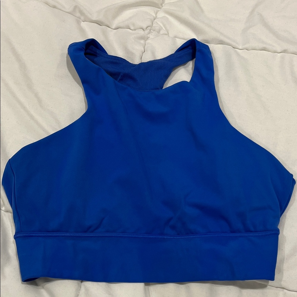 Athleta Bright Blue High Neck Sports Bra
